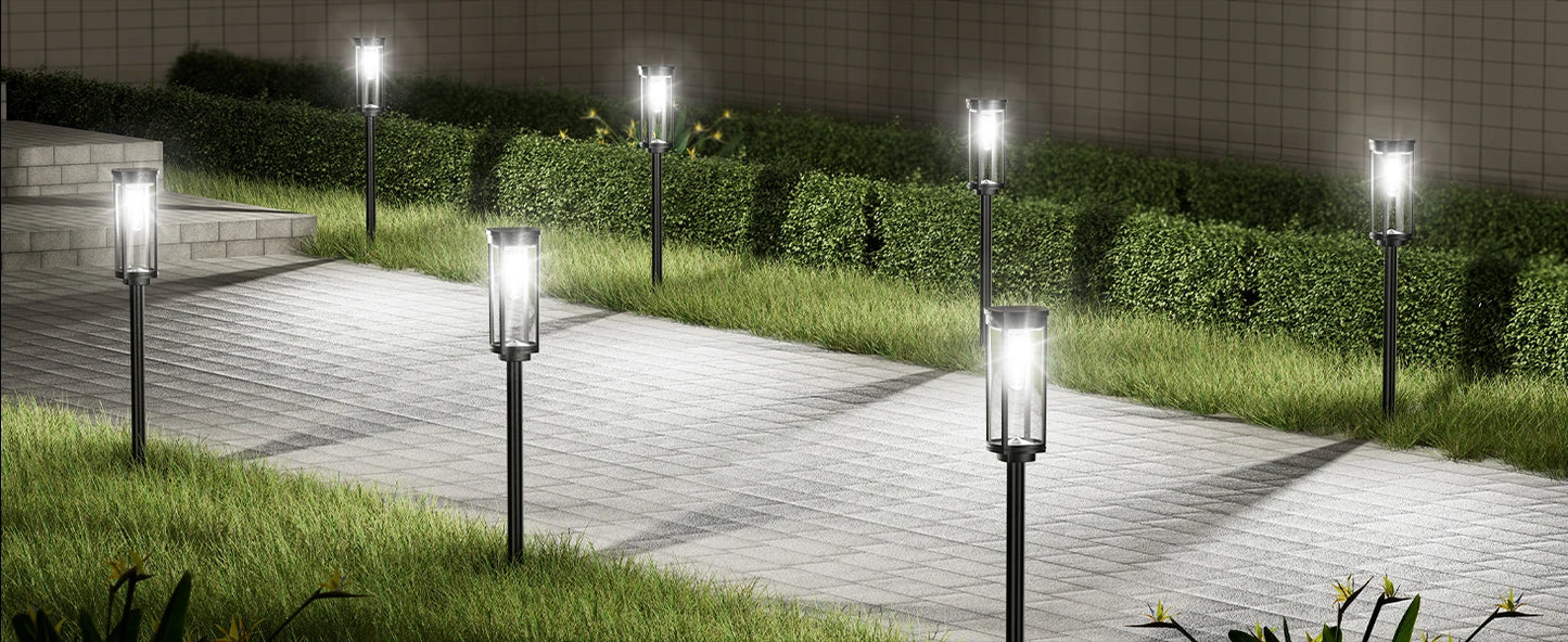 Bright Solar Lights Outdoor 6 Pack Waterproof IP65 Solar Pathway Lights Auto On Off Long Lasting Yard Lighting