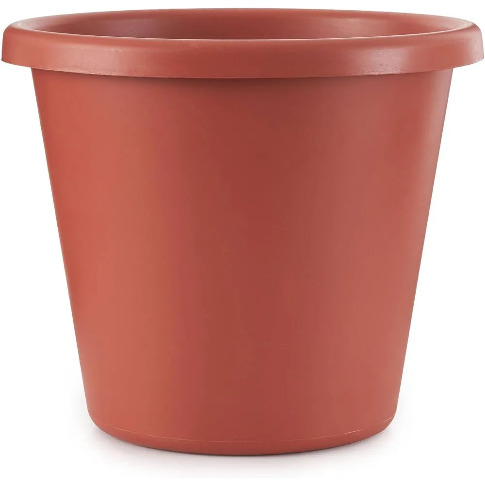 The HC Companies 20 Inch Classic Durable Plastic Flower Pot Container Garden Planter with Drainage Holes Terra Cotta