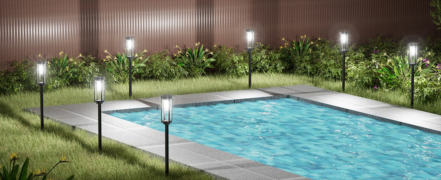 Bright Solar Lights Outdoor 6 Pack Waterproof IP65 Solar Pathway Lights Auto On Off Long Lasting Yard Lighting