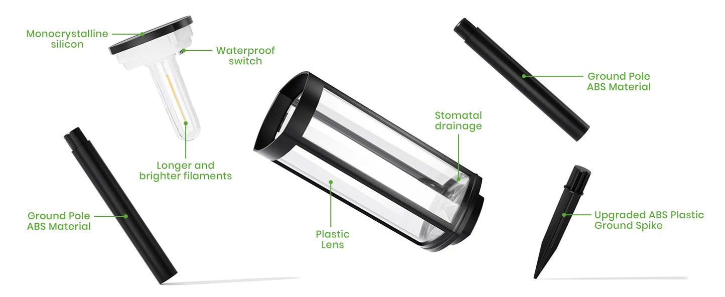 Bright Solar Lights Outdoor 6 Pack Waterproof IP65 Solar Pathway Lights Auto On Off Long Lasting Yard Lighting