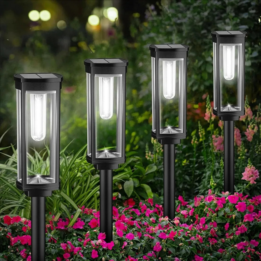 Bright Solar Lights Outdoor 6 Pack Waterproof IP65 Solar Pathway Lights Auto On Off Long Lasting Yard Lighting