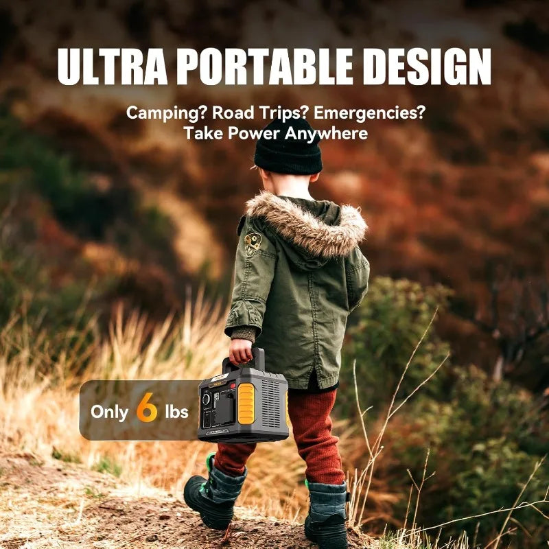Portable Power Station 330W 660W Peak Solar Generator 288Wh Solar Power Bank 120V Pure Sine Wave AC Outlet 78000mAh Backup Lithium Battery for Home CPAP Camping Travel Outdoor