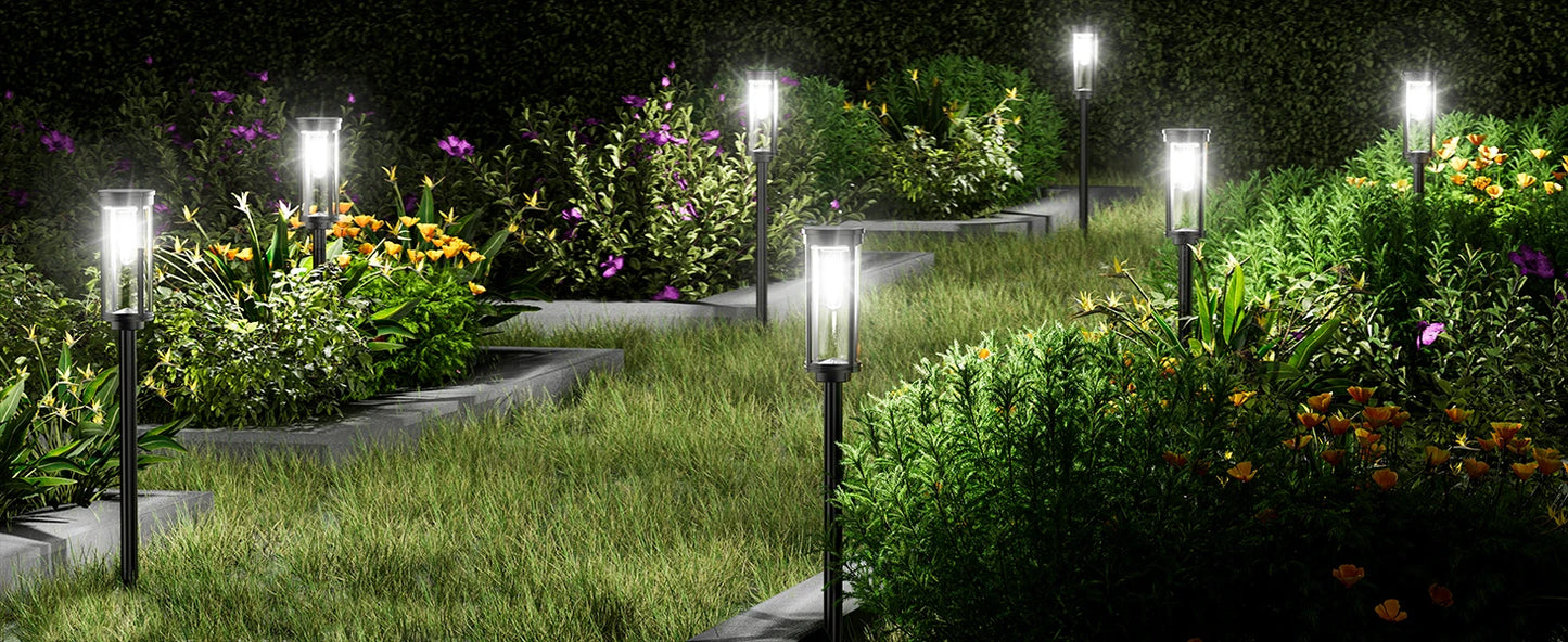 Bright Solar Lights Outdoor 6 Pack Waterproof IP65 Solar Pathway Lights Auto On Off Long Lasting Yard Lighting