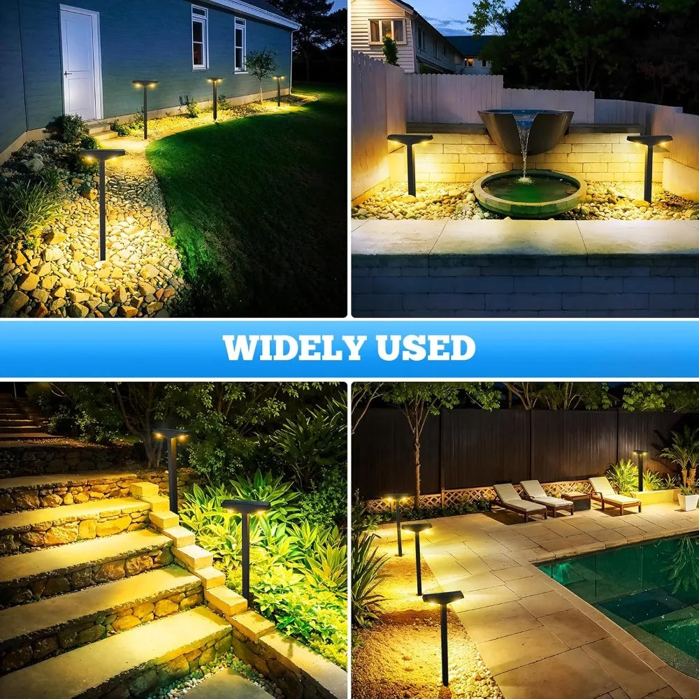 Waterproof Solar Garden Decorative Landscape Lighting for Path Lawn Walkway Driveway Backyard Decor Warm White