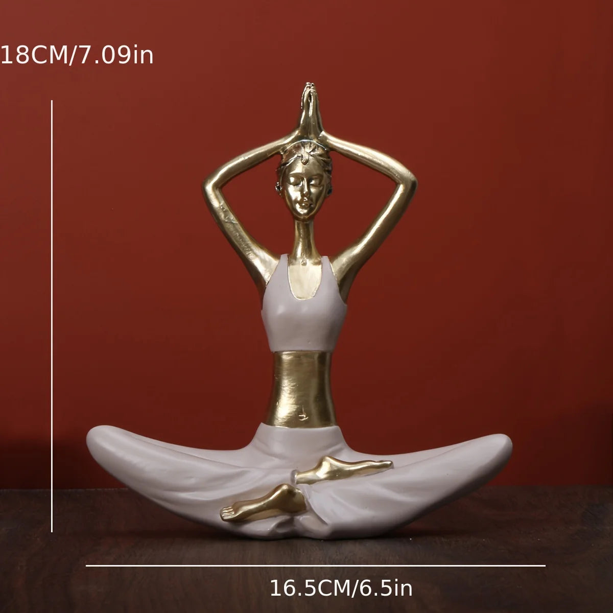 1 Elegant Resin Yoga Art Figures - Abstract Meditation Decor,Versatile White & Golden Home Accents, Zen Home Decor