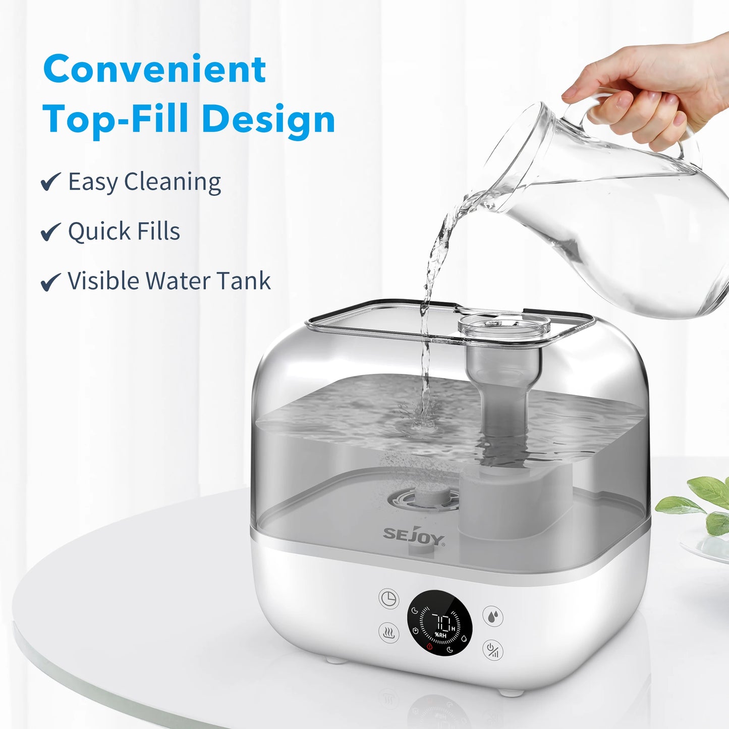 Sejoy Cool Mist Humidifiers for Bedroom Large Room 5L with Essential Oil Ultrasonic Humidifier for Home Baby Office Bedroom