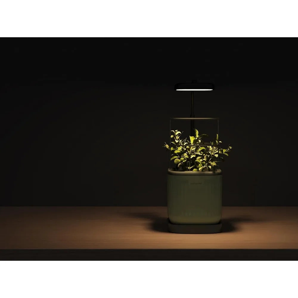 Vego Garden Mini Planter Indoor Pots with Trellis Self Watering Herb Countertop Planter for Climbing Vegetables and Flowers
