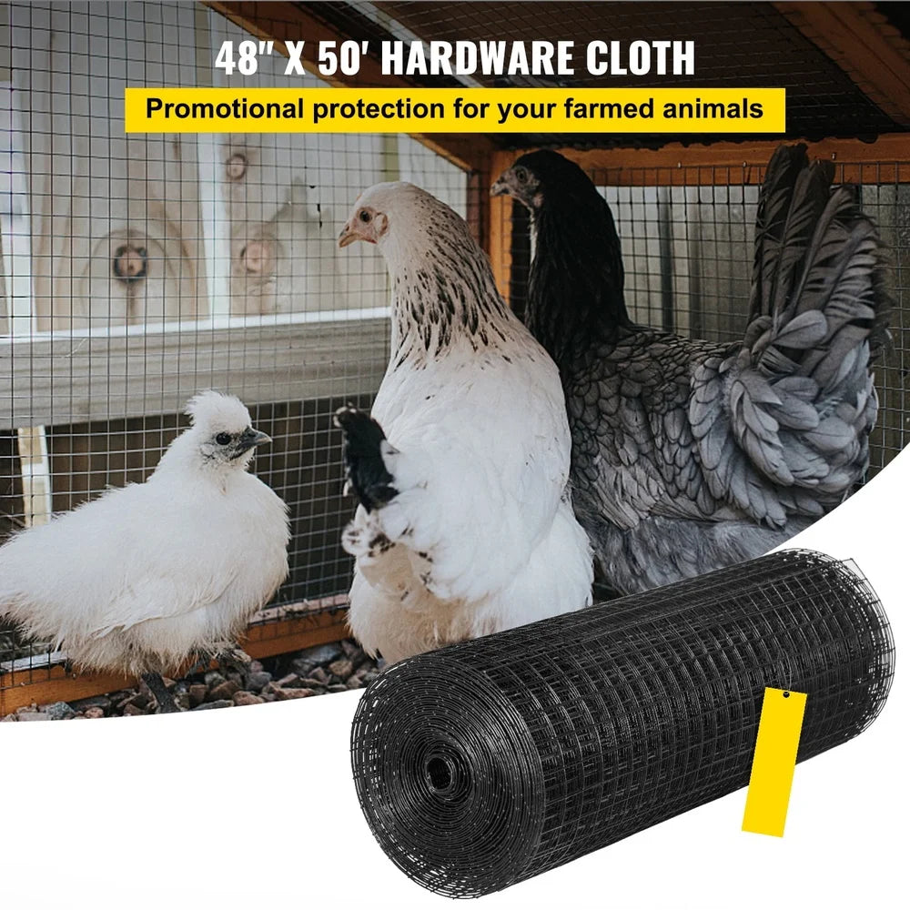 Durable Vinyl Coated Galvanized Steel Hardware Cloth 48 Inch x 50 Feet 16 Gauge Wire Mesh with Cutting Tool Garden Protection