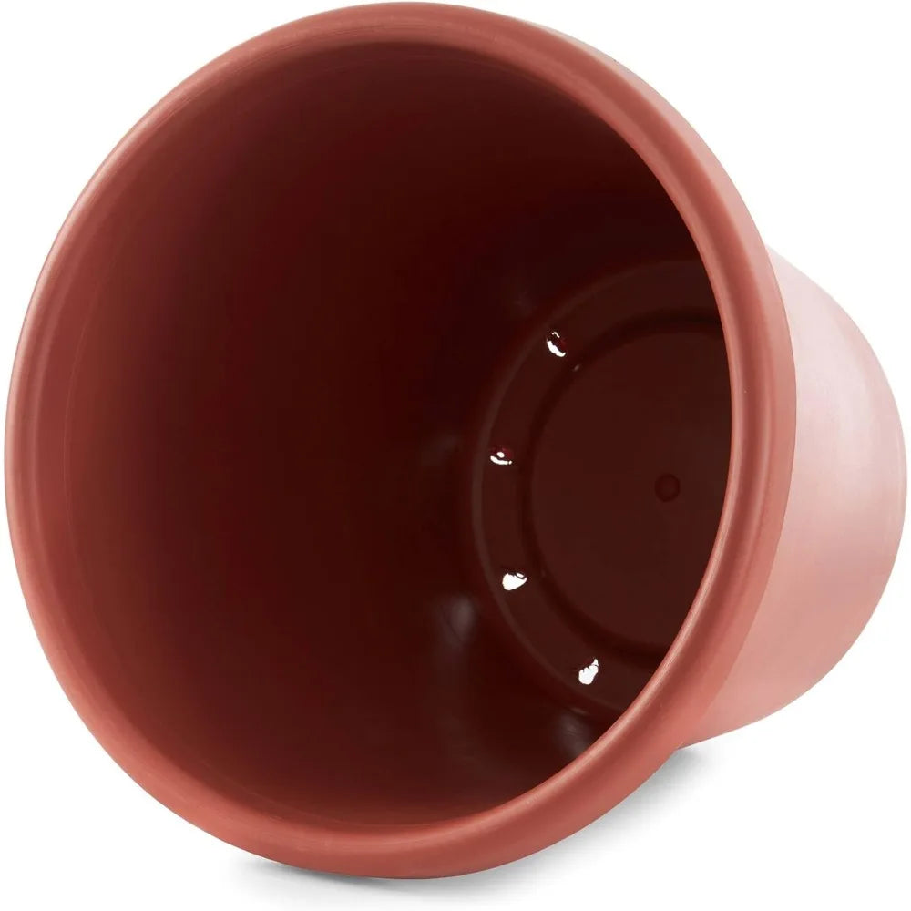 The HC Companies 20 Inch Classic Durable Plastic Flower Pot Container Garden Planter with Drainage Holes Terra Cotta