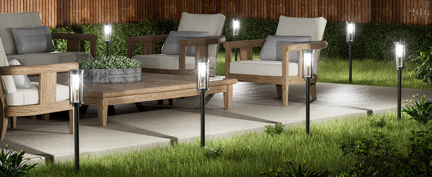 Bright Solar Lights Outdoor 6 Pack Waterproof IP65 Solar Pathway Lights Auto On Off Long Lasting Yard Lighting