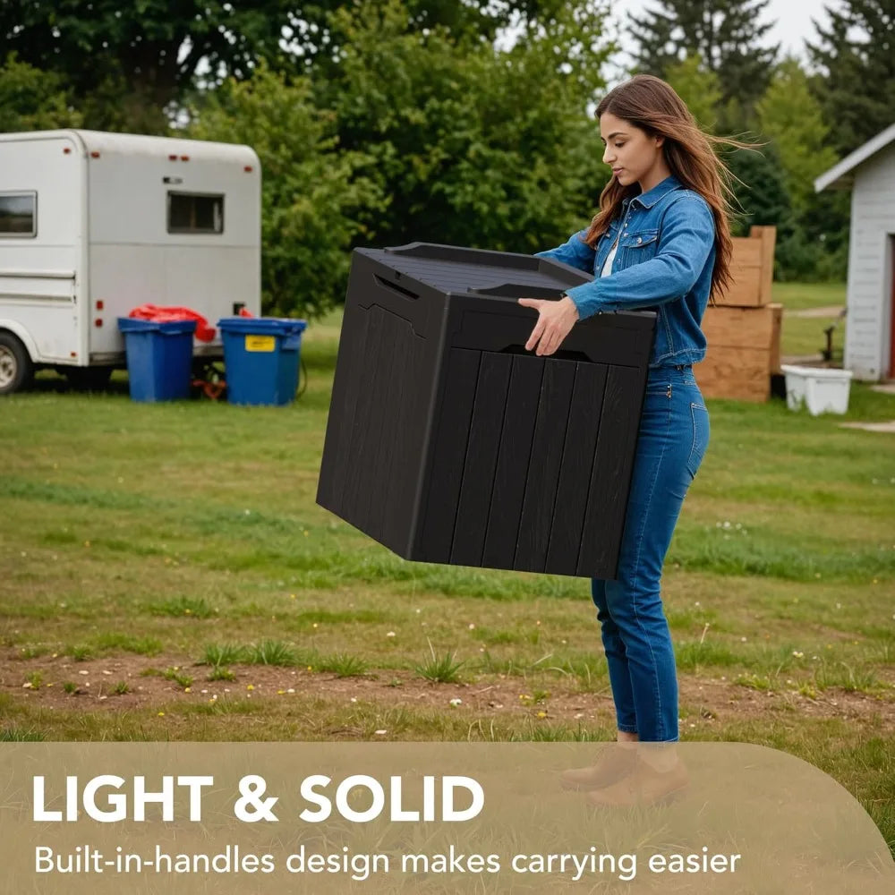 30 Gallon Resin Deck Box Outdoor Indoor Waterproof Storage Box for Patio Furniture Pool Accessories Storage for Cushion Garden