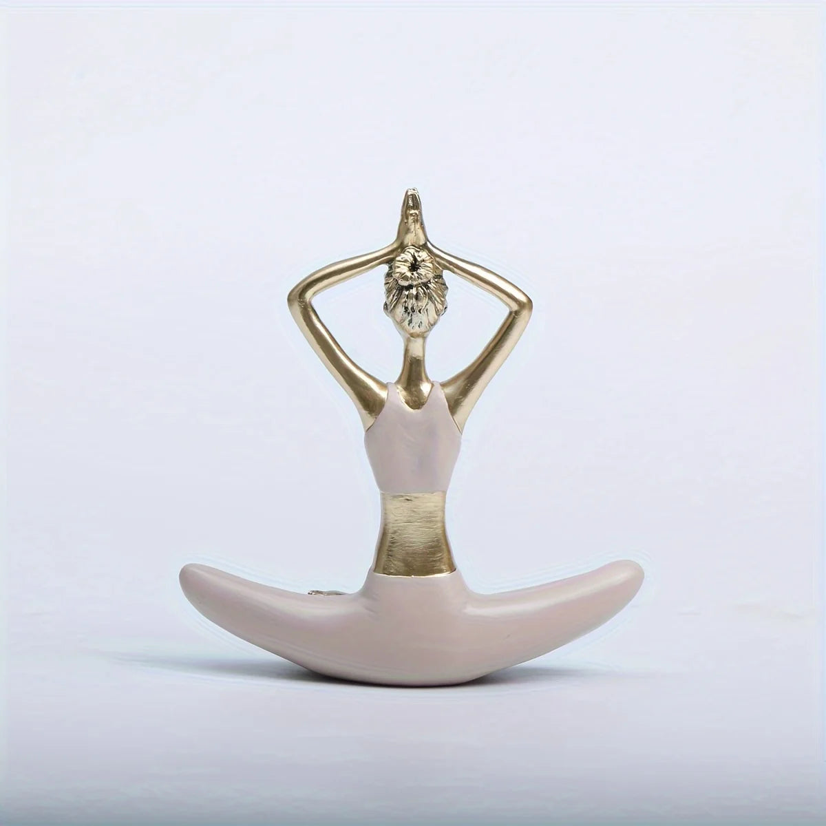 1 Elegant Resin Yoga Art Figures - Abstract Meditation Decor,Versatile White & Golden Home Accents, Zen Home Decor