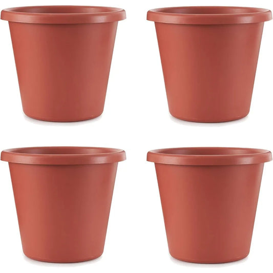 The HC Companies 20 Inch Classic Durable Plastic Flower Pot Container Garden Planter with Drainage Holes Terra Cotta