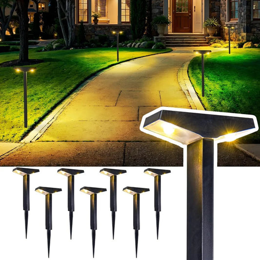 Waterproof Solar Garden Decorative Landscape Lighting for Path Lawn Walkway Driveway Backyard Decor Warm White